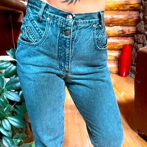 Vintage green ZENA high waisted jeans